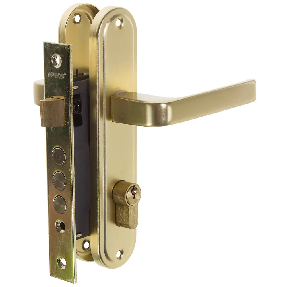 Замок врезной Apecs 1026/60-G, с ручками, алюминий, цвет золото STLM-2060483