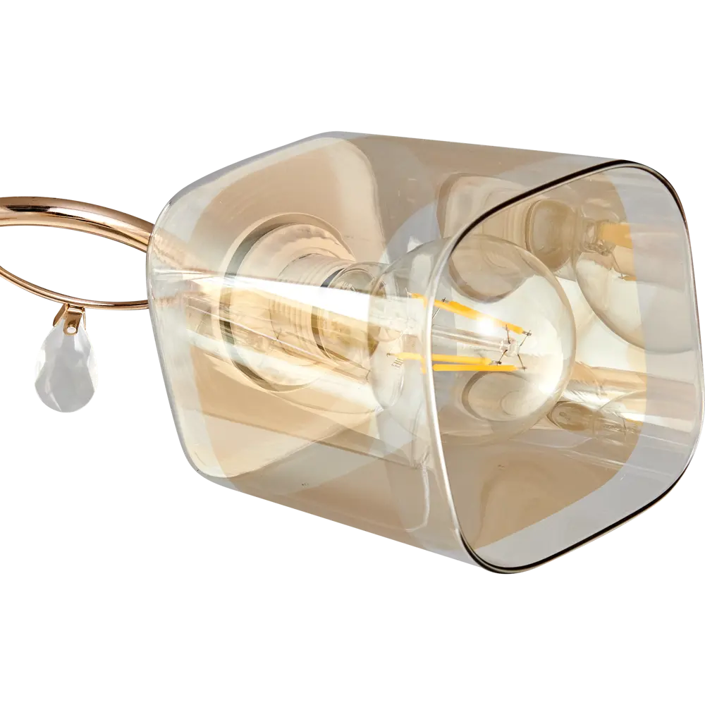 Люстра потолочная Тетро 3 лампы 15 м² цвет шампань De Markt STLM-2051818 - Вид №4