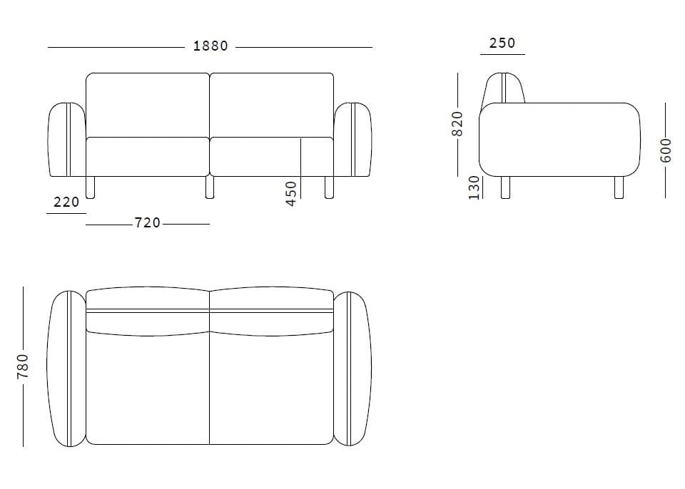 2-местный тканевый диван EMKO Bean ARCH-00112599 - Вид №18