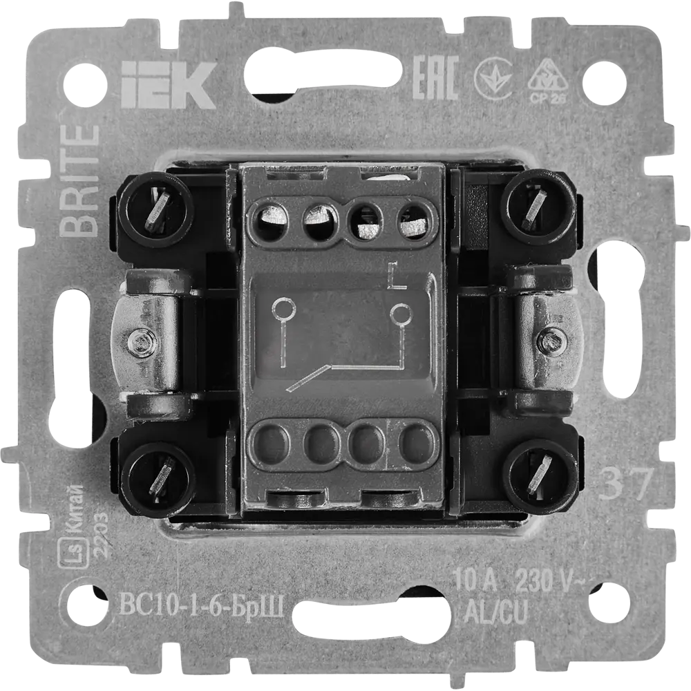 Выключатель IEK Brite одноклавишный матовый черный 87761720 STLM-1341472 - Вид №2