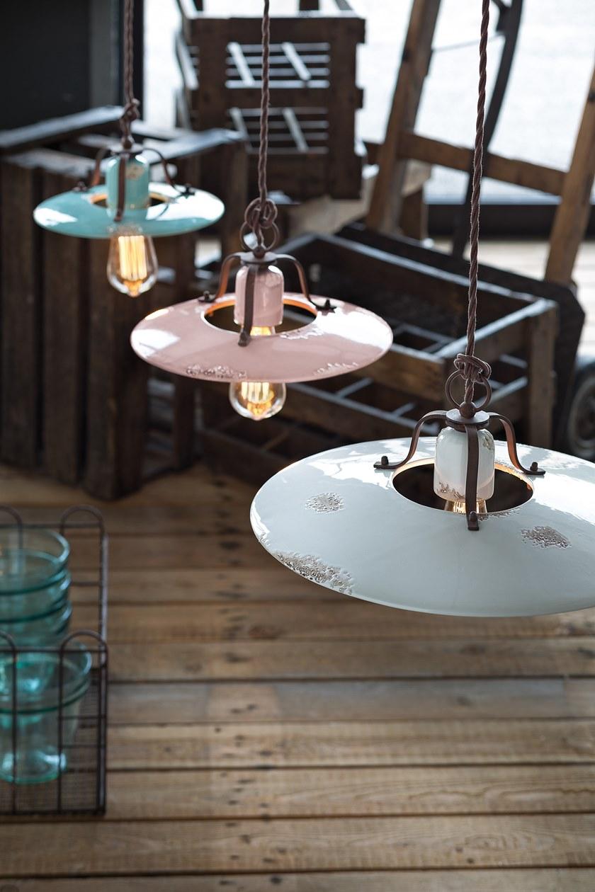 FERROLUCE Подвесной светильник прямого света из керамики Country C1441-c1442-c1443 - Вид №3