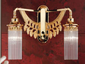 Настенный светильник из латуни и стекла