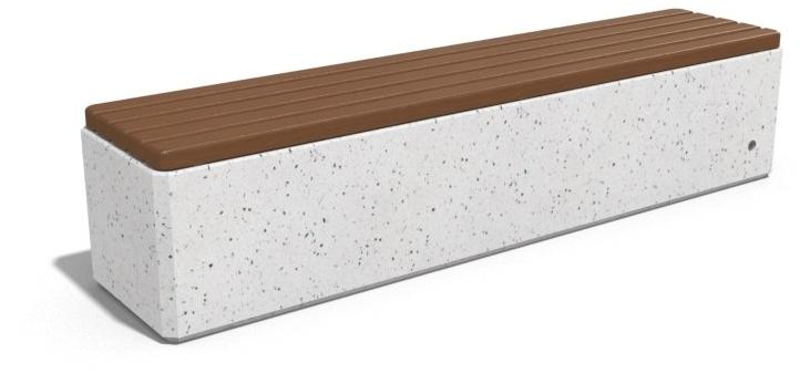 ENCHO ENCHEV - ETE Скамейка из бетона и дерева без спинки  183  - Вид №4