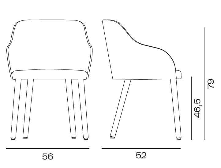 Мягкий стул с деревянными подлокотниками и ножками Vergés Cistell Curve ARCH-00115231 - Вид №5