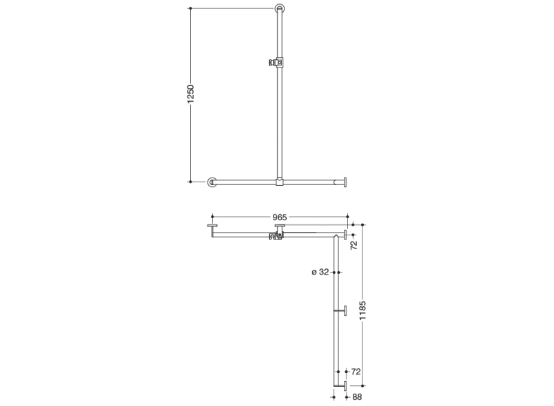 900.35.308XA Поручень для душа с выдвижным держателем для душа HEWI Greifen  - Вид №1