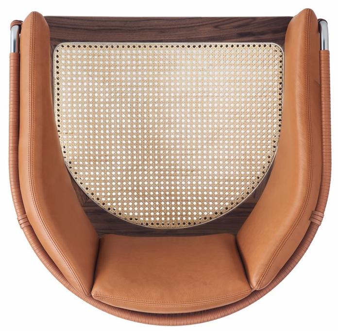 BassamFellows Санное кресло с кожаной обивкой и подлокотниками Geometric Cb-454 - Вид №5