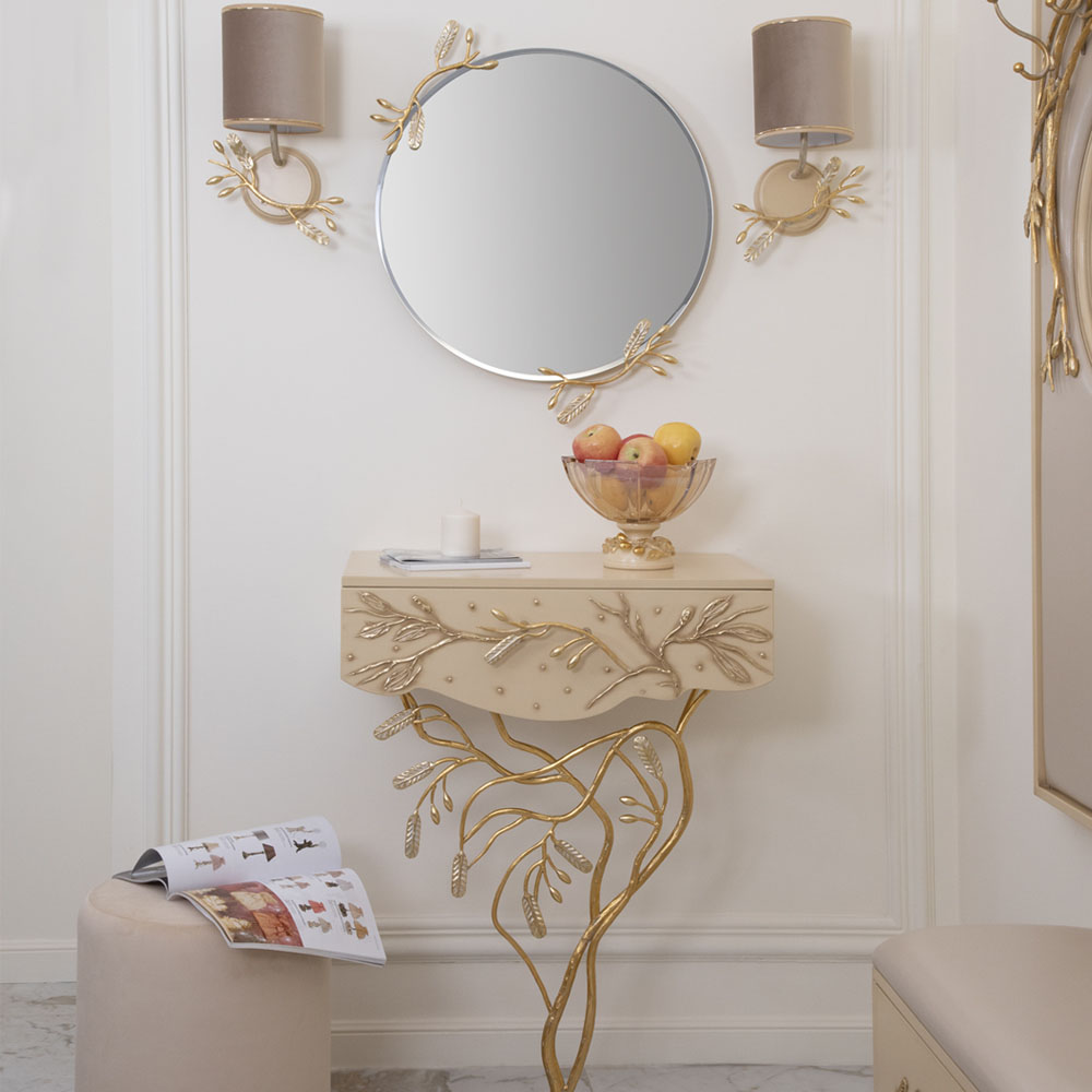 52102,52104 Фруктовница и ваза Oliva Branch Gold Айвори BOGACHO 4627179659929, 4627179659998 - Вид №1