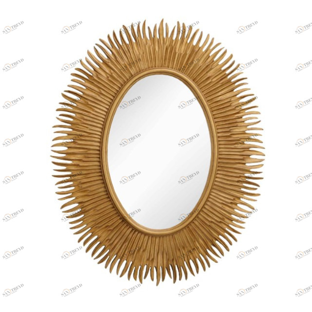 Овальное зеркало настенное золото Moher PUSHA ДИЗАЙНЕРСКИЕ 062589 Золото 