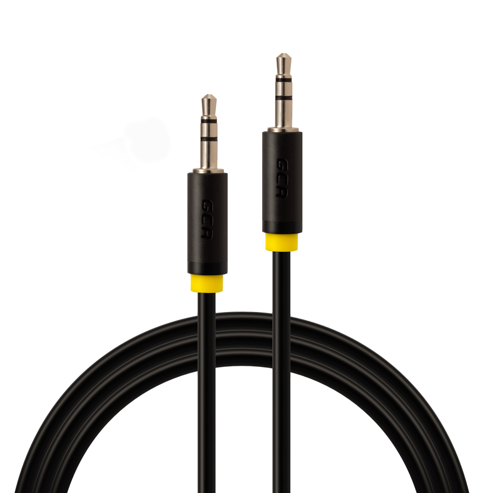GCR-AVC1114-0.25m кабель аудио 0.25m jack 3,5mm/jack 3,5mm черный, желтая окантовка, ультрагибкий, 28 awg, m/m, premium , экран, стерео Greenconnect Santreyd  - Вид №2