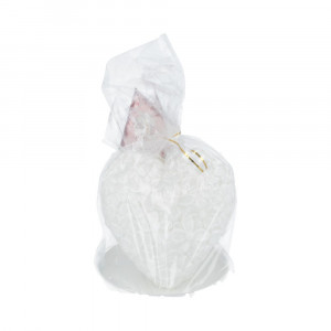 0566 Свеча "Сердце" цветочное 9 см 225 г белое Омский Свечной