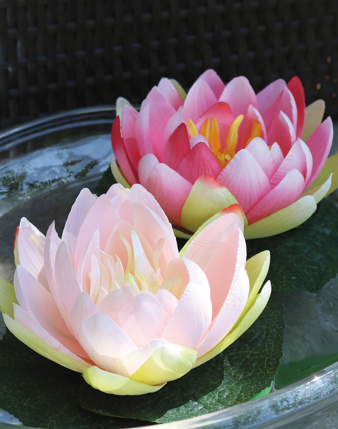 3865 515 a3 Кувшинка пластиковая, плавающая, Ø 15 см, розовая H-andreas  - Вид №1