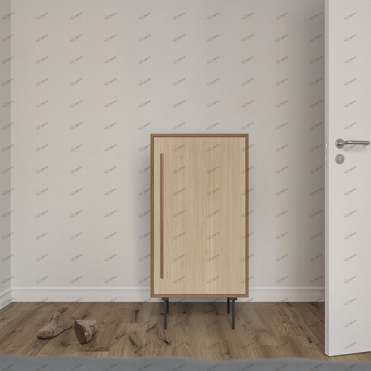 Тумба высокая деревянная 120х60 см бежевая Модуль-F BRAGIN DESIGN TUBE 00-3862393 Бежевый