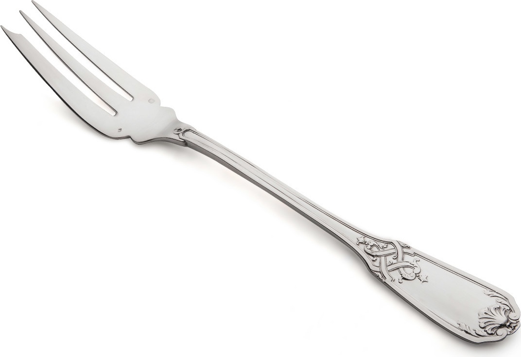 10565236 Puiforcat Вилка сервировочная большая 26см "Мольер Маскарон" (серебро 925 пробы) Серебро 925 