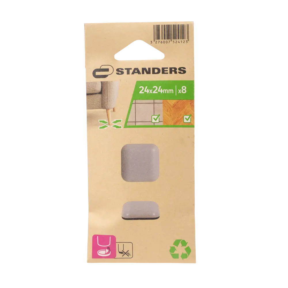 Накладки Standers 24x24 мм ПВХ квадратные цвет серый 8 шт. 85066270 STLM-2137144  - Вид №3