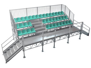 Модульная трибуна с утопленным коридором и ступенями