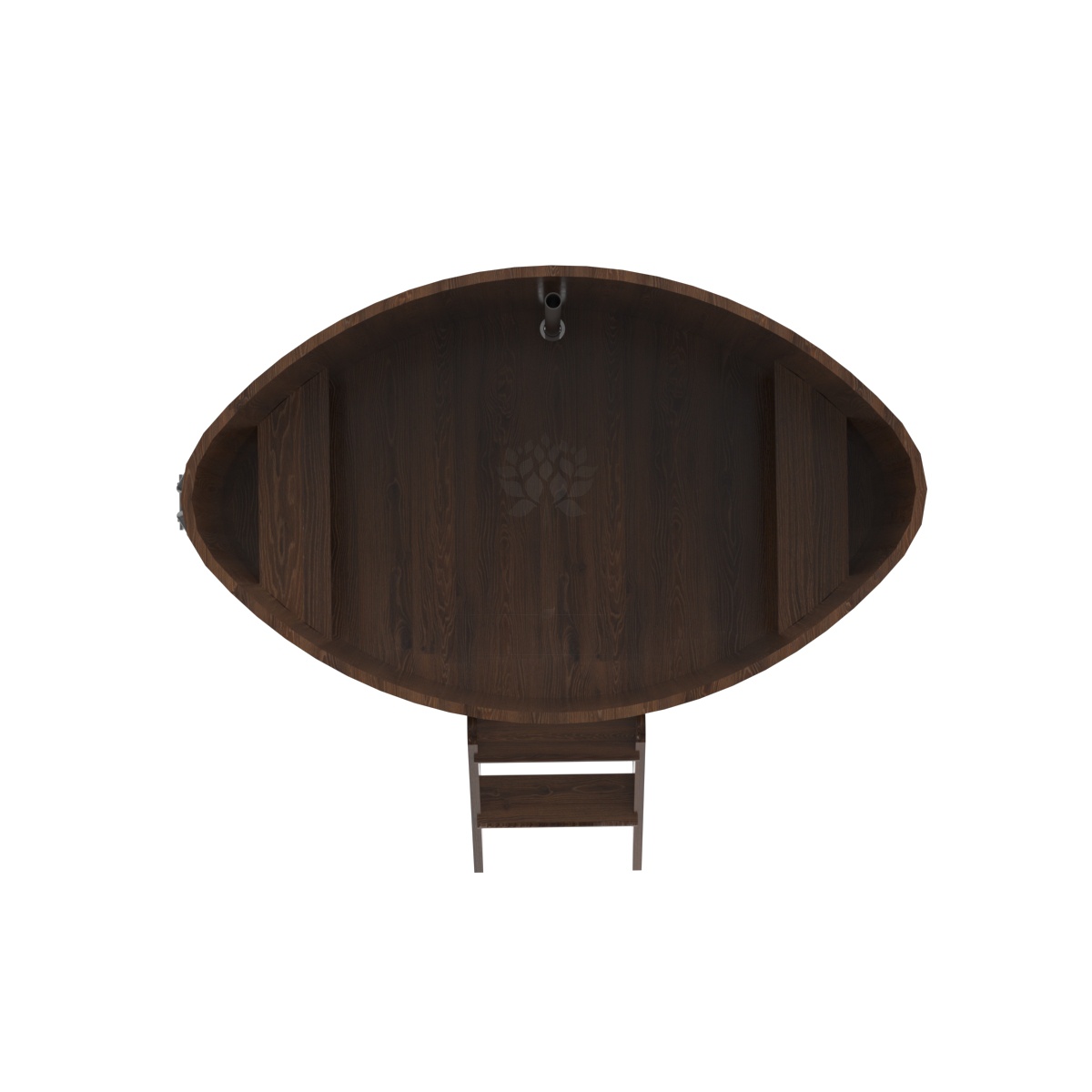 1320 Купель овальная из дуба 1,08х1,75х1,1 морёная Alyarus  - Вид №4