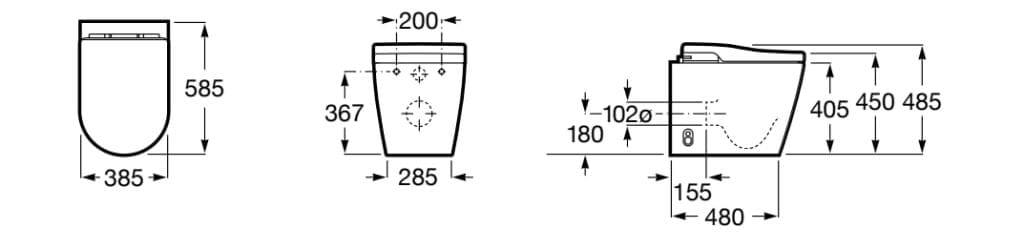 Керамический туалет для биде без пола Roca Inspira ARCH-00131655 - Вид №6