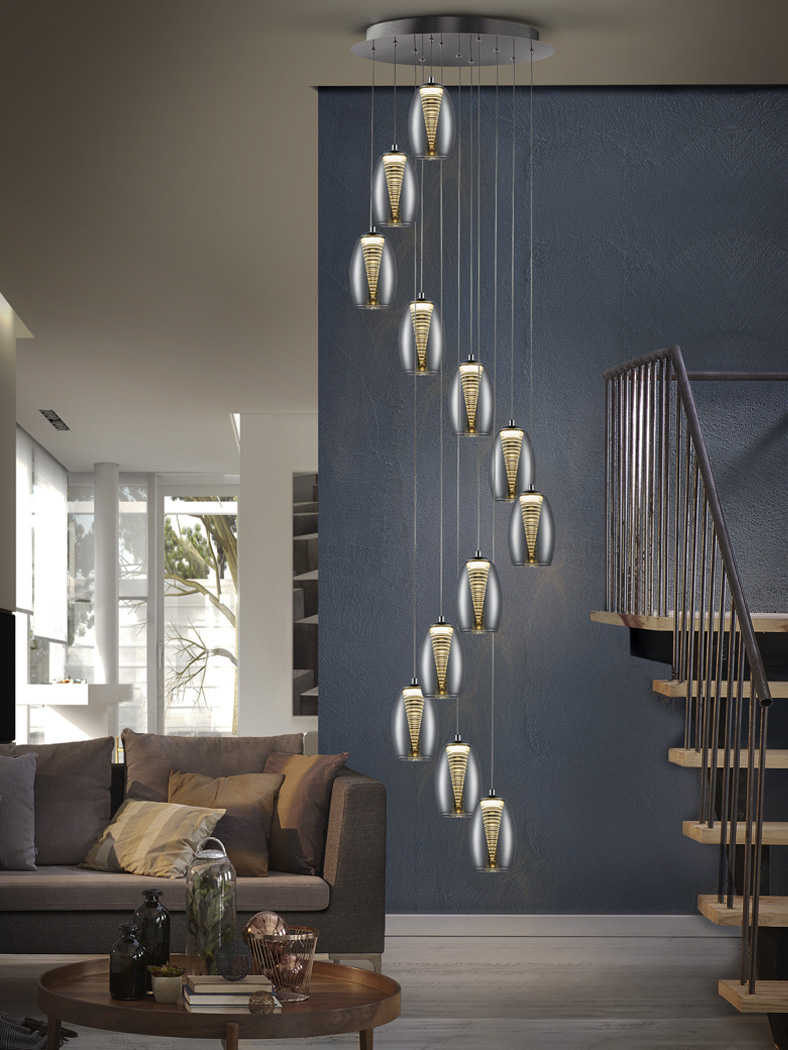 069118 Подвесной светильник LED 12L хром Schuller Nebula