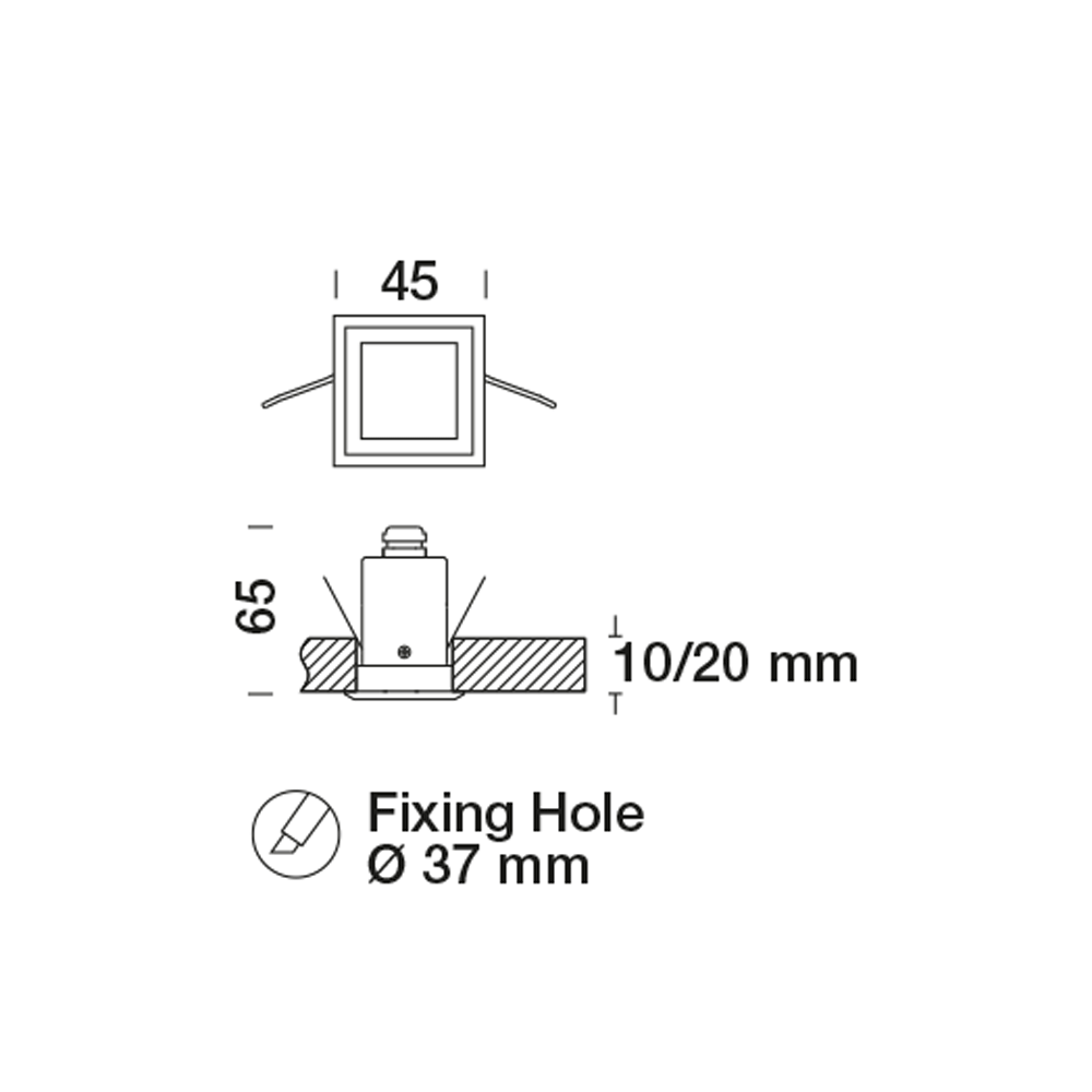 8471061 Встраиваемый в потолок светильник Platek NANO Incasso soffitto quadrato  NANO Ceiling recessed - 1 LED 4000K 14°  - Вид №2