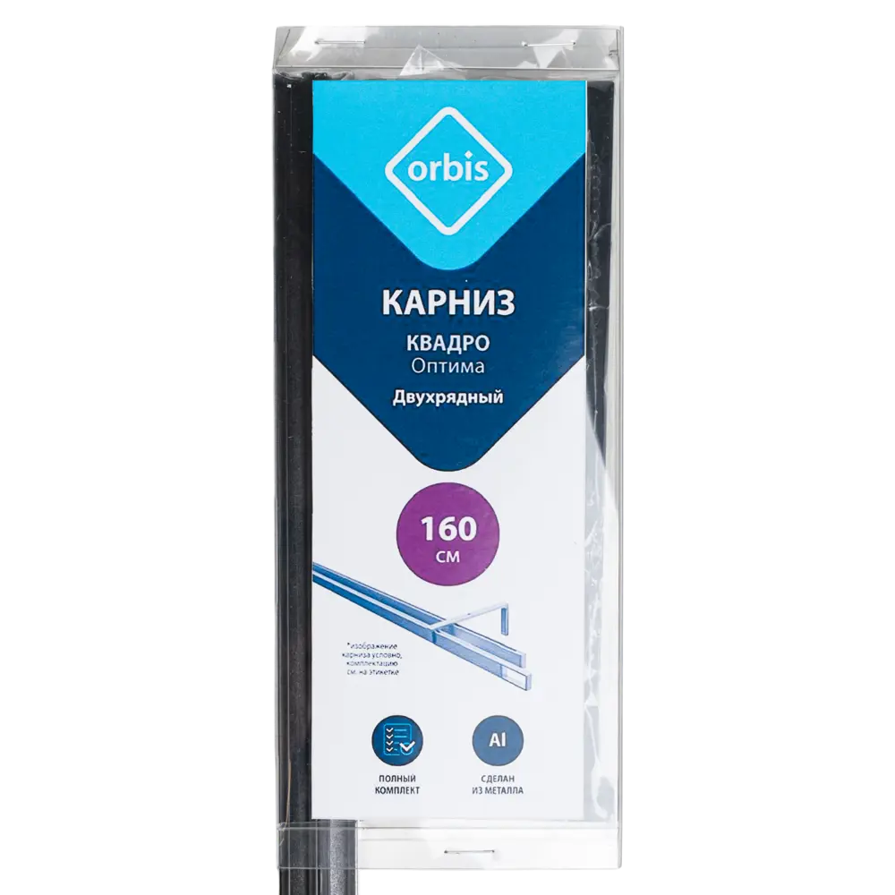 Двухрядный настенный карниз ORBIS Кантри 160 см черный металл 89430887 STLM-1579950 - Вид №2