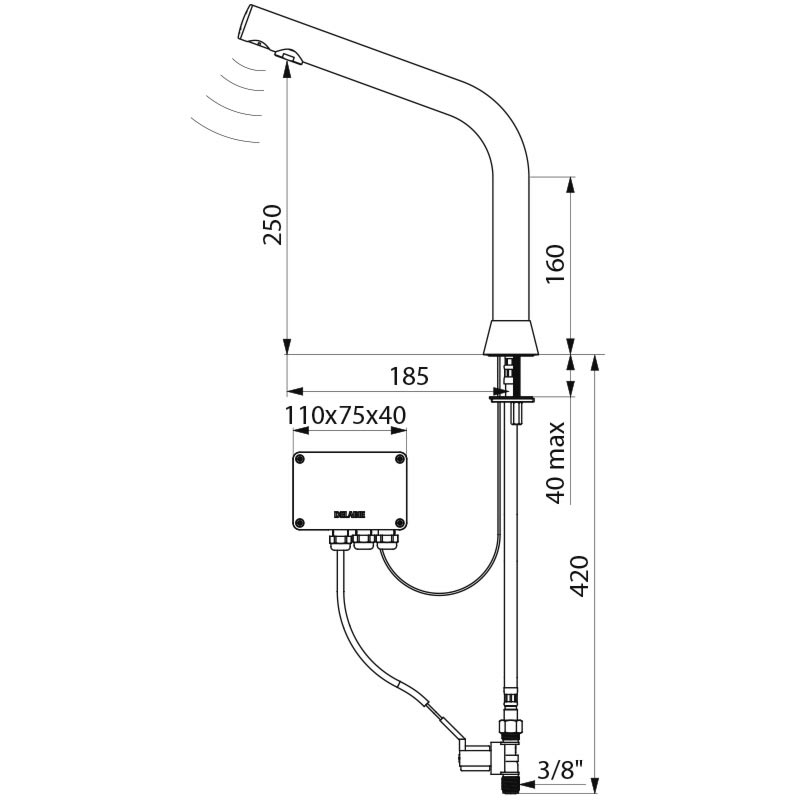 398015 Сенсорный кран BINOPTIC DELABIE  - Вид №1