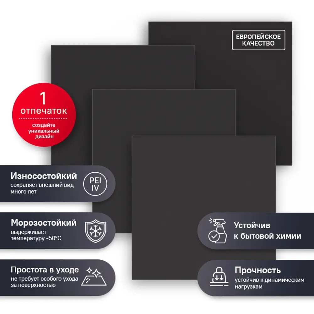 Керамогранит ECOGRES EM10 60×60 см матовый черный для стен 83882076 EcoGamma STLM-0045383 - Вид №12