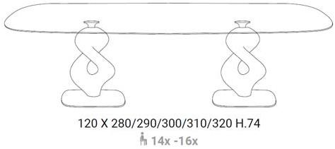 Ozzio Italia Овальный стеклянный стол  T248  - Вид №5