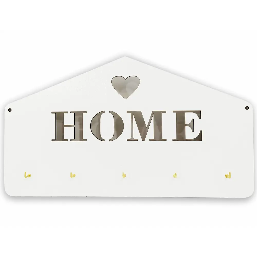 Ключница Home 17x30x3 мм МДФ цвет белый 85097634 STLM-2008377 Santreyd 
