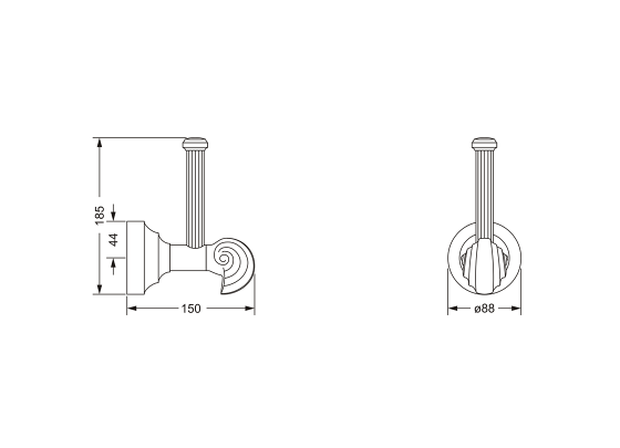 Держатель для запасного рулона туалетной бумаги JOERGER Muschel 601.00.015.000 - Вид №1
