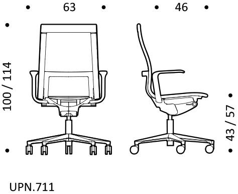 ICF Офисное кресло из ткани с 5 спицами на колесиках Una chair sun-id-1350046 - Вид №5