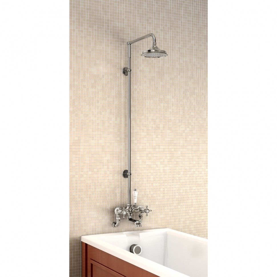 Душевая стойка со смесителем, верхняя лейка 6' [H295-CL] Claremont Burlington T8-QT, T1, V11-1, V16, V22/ARCV22 CHR, T17-2  - Вид №1