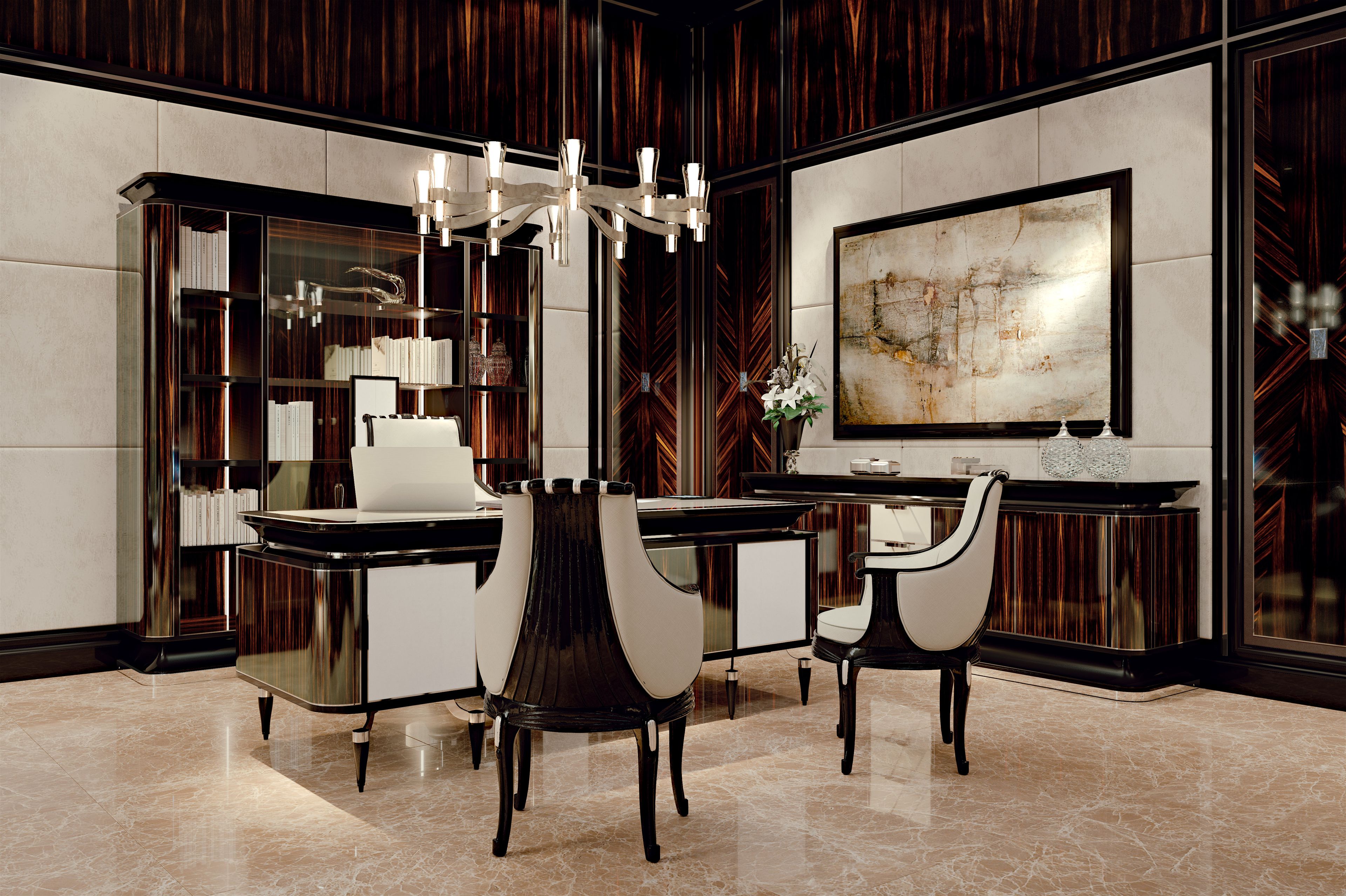 Книжный шкаф из черного дерева и стекла Bellotti Ezio The Majestic ARCH-00122946 - Вид №1