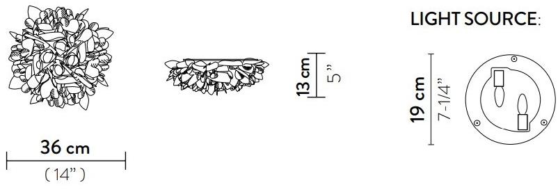 Slamp Настенный светильник / потолочный светильник из opalflex® Veli foliage sun-id-1477005 - Вид №5