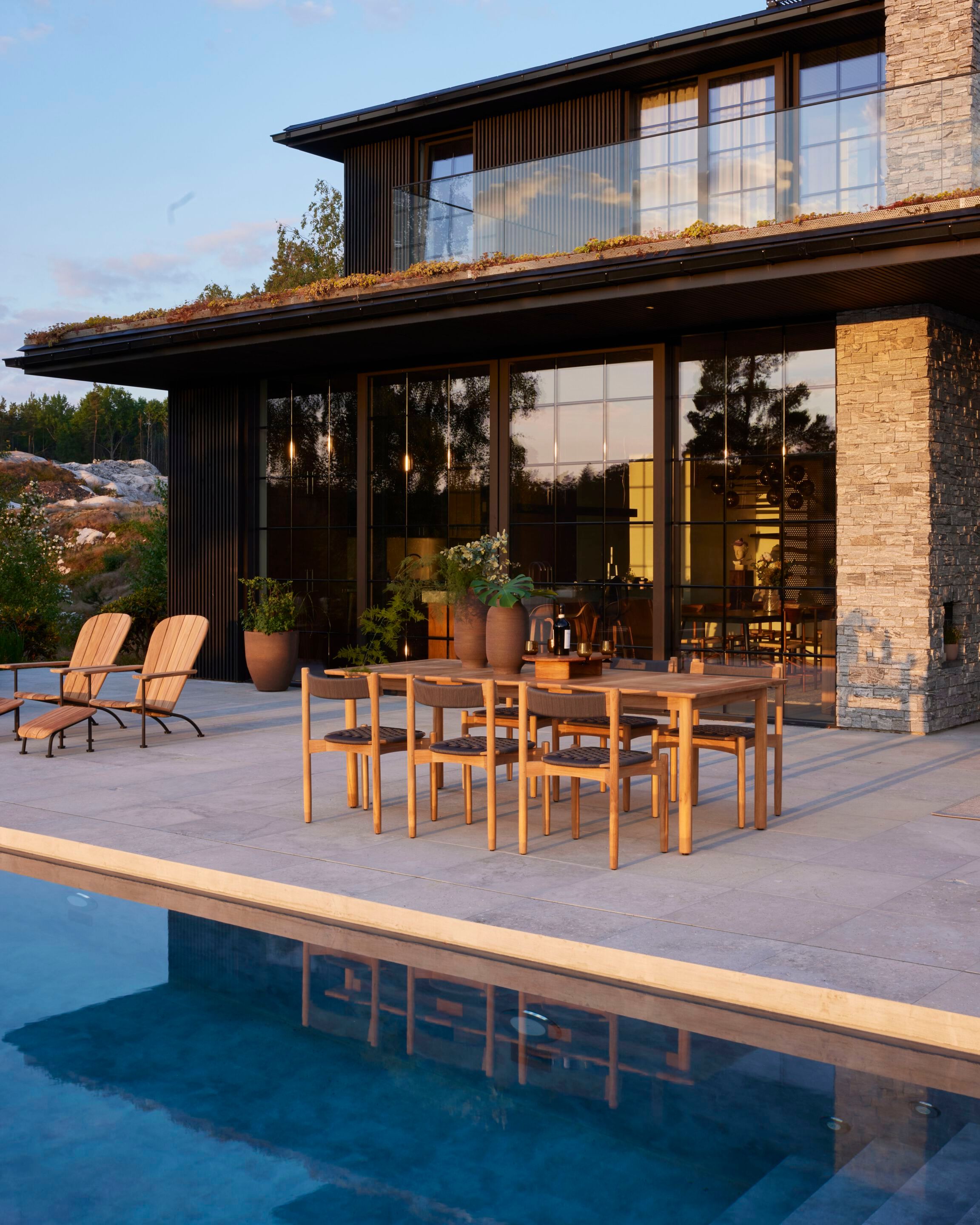 Прямоугольный садовый стол из тикового дерева Skargaarden костер ARCH-00073801 - Вид №6