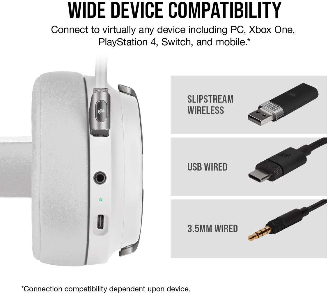 CA-9011186-EU Игровая гарнитура gaming™ virtuoso rgb wireless high-fidelity gaming headset, white (eu version) Corsair Santreyd  - Вид №11