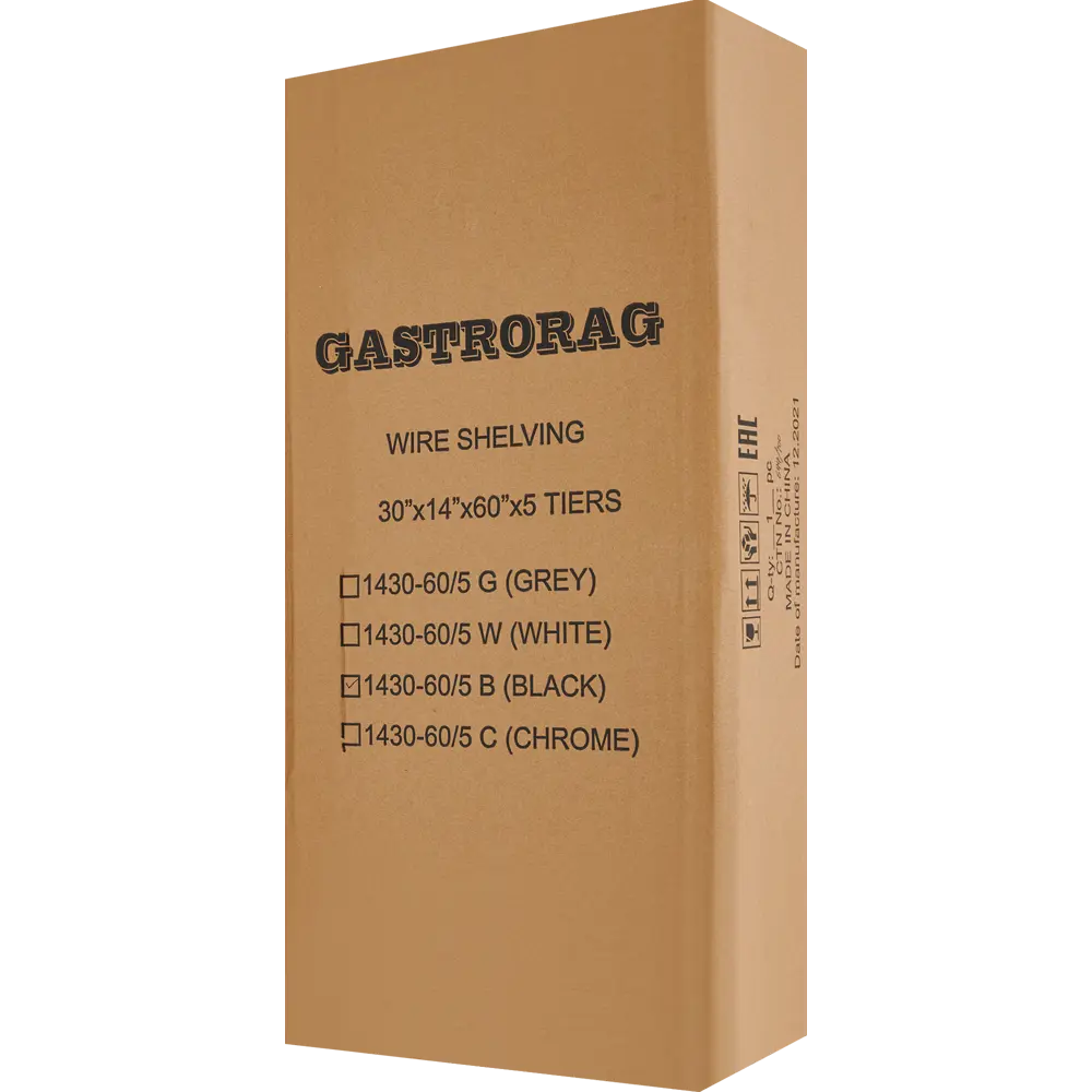 Стеллаж сетчатый 76.2x152.4x35.6 см Gastrorag нержавеющая сталь цвет чёрный нагрузка на полку до 70 кг 85681401 STLM-2178825 Santreyd  - Вид №7