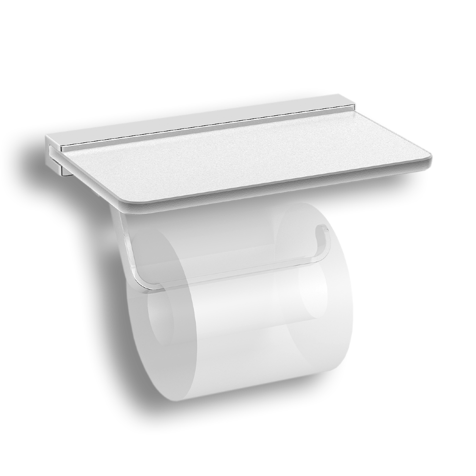 32041B Бумагодержатель MELVIN VICO подвесной с полкой цвет хром LANGBERGER VICO, MELVIN