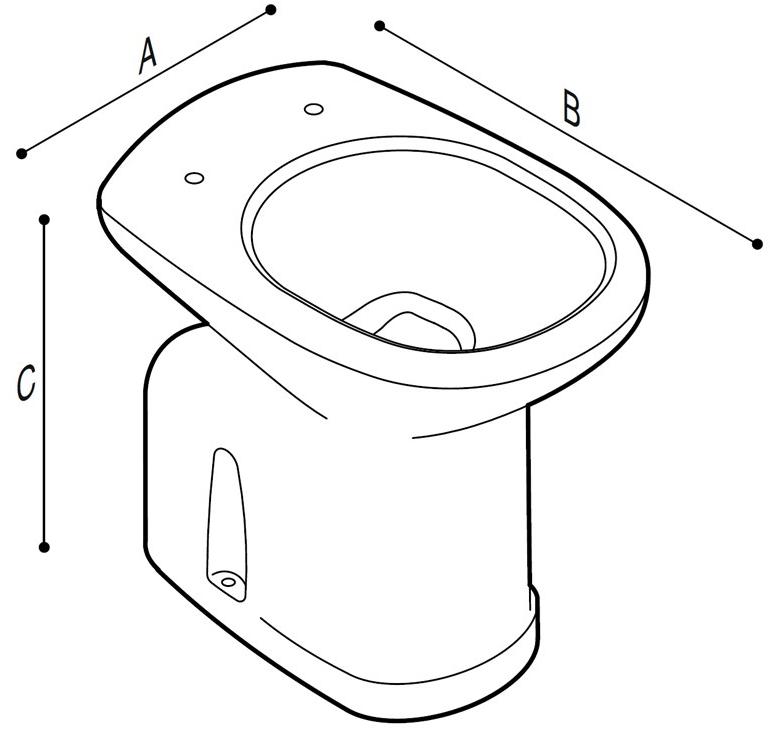 B40cbc11/ b40cbc12 Приставной унитаз напольный Белый Ponte Giulio Casual Италия - Вид №1