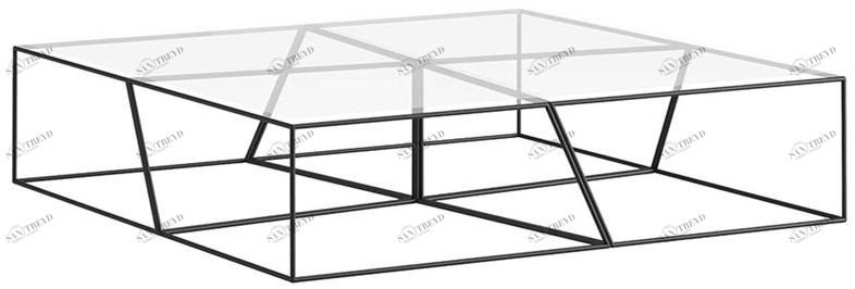 Ersa Низкий квадратный журнальный столик из стекла и металла sun-id-1457113