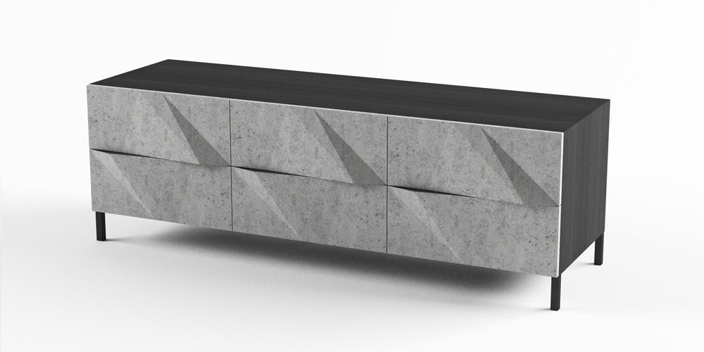 BetOn Комод из бетона и шпонированного МДФ МЕБЕЛЬ ИЗ БЕТОНА CF403 - Вид №1