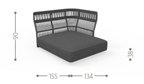 Секционный садовый диван из ткани и веревки Talenti ARCH-00118279 - Вид №22