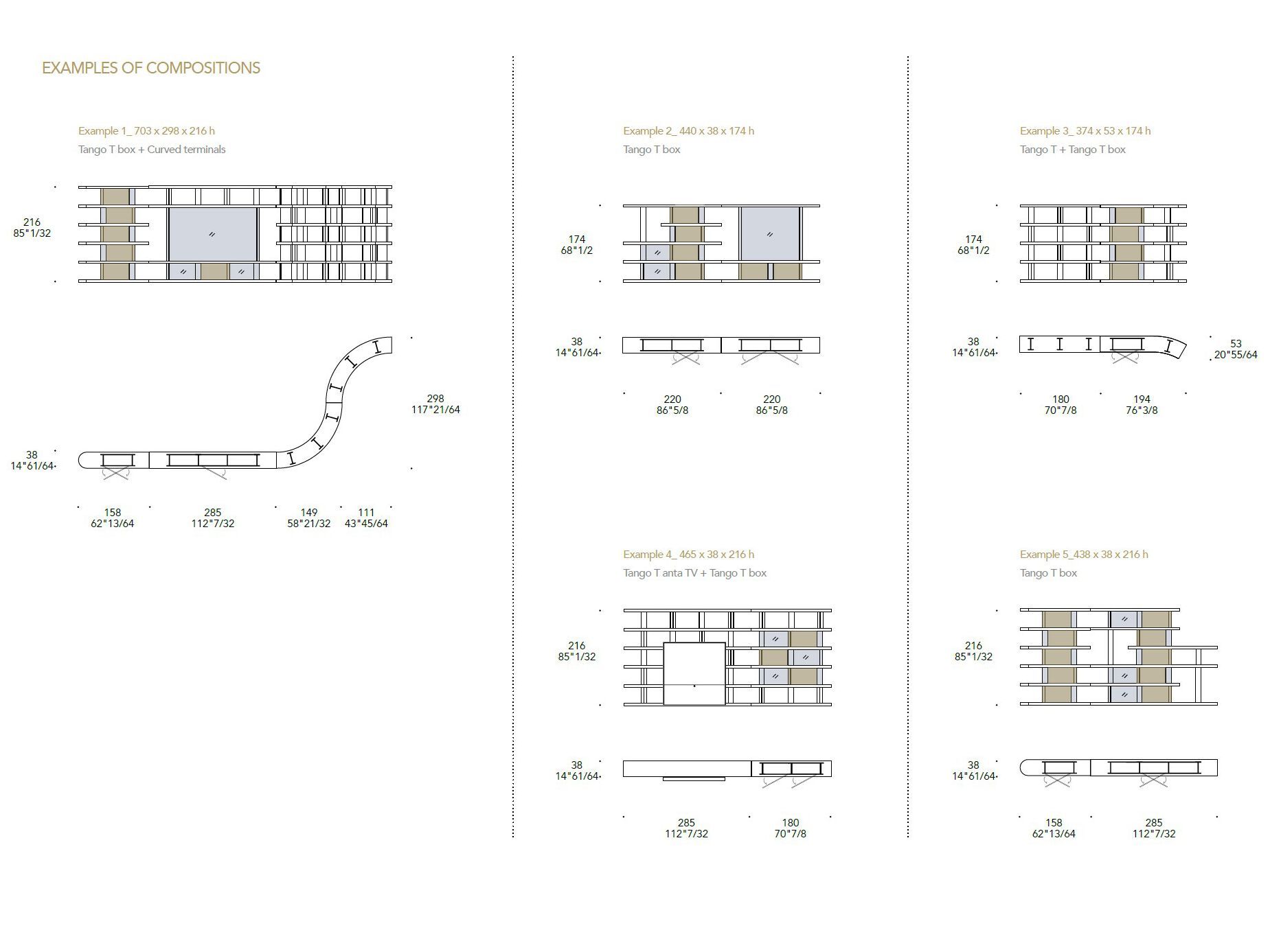 Модульный деревянный и стеклянный книжный шкаф с подставкой для телевизора REFLEX ARCH-00079118 - Вид №4