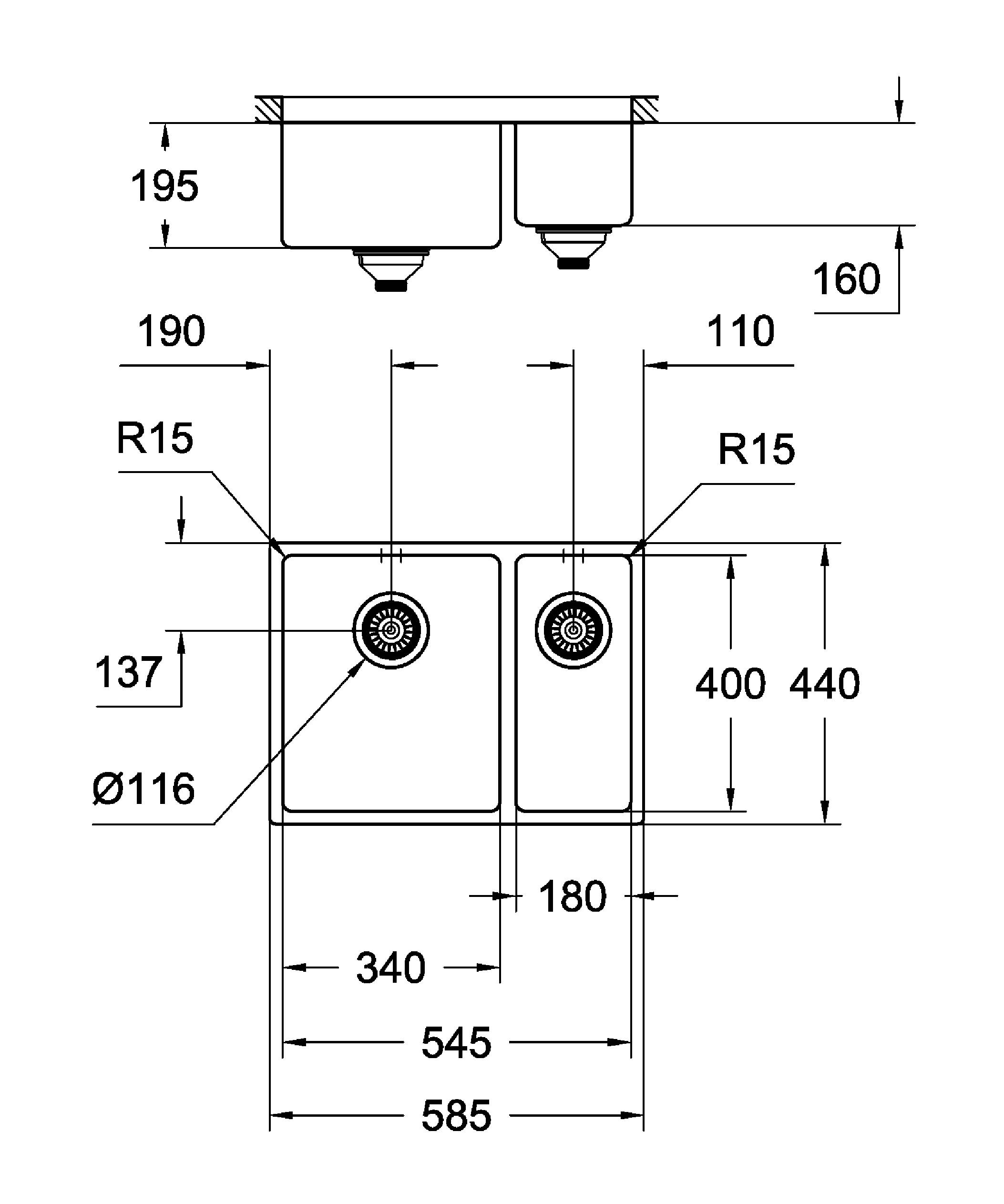 31577SD0 Мойка кухонная овальная Grohe K7 - Вид №1