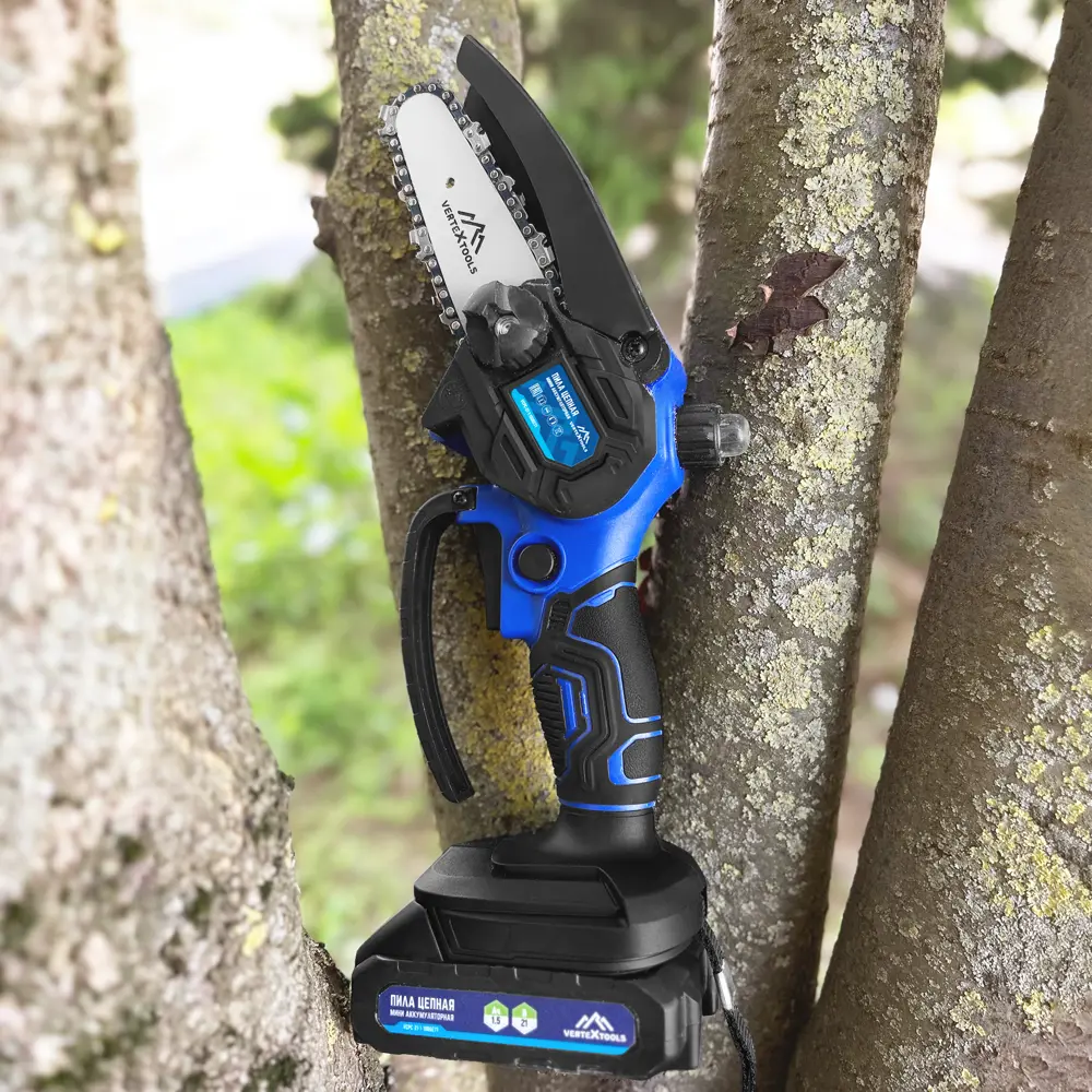 Аккумуляторная цепная пила VERTEXTOOLS VCPC-21 - компактная для сада и мастерской 89401215 STLM-1576609 - Вид №4