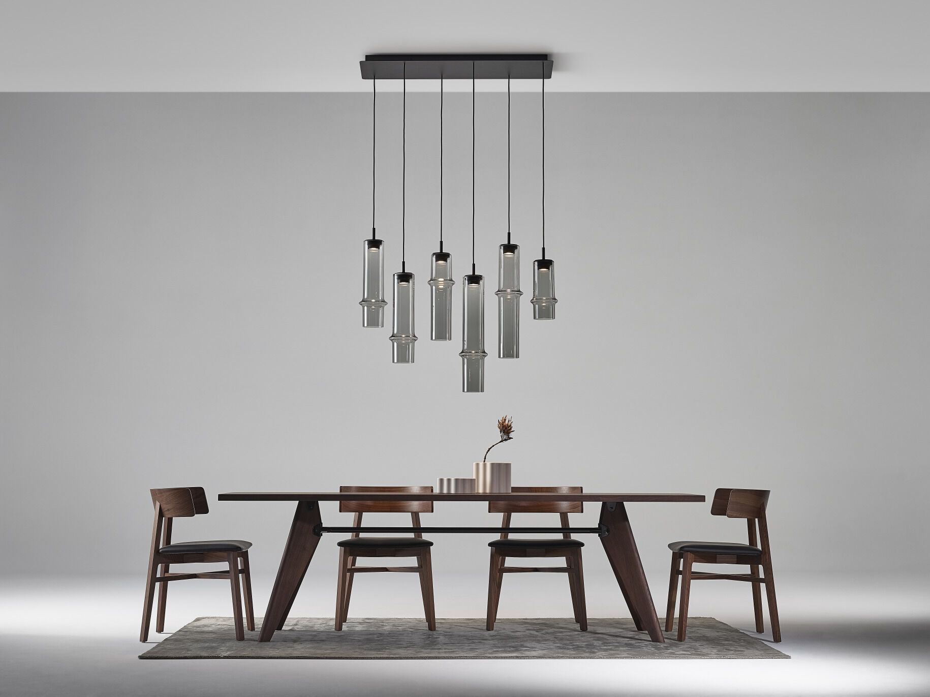 Опаловое стекло ручной работы светодиодный подвесной светильник BROKIS Бамбуковый лес ARCH-00149617 - Вид №12