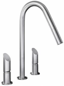 MGS Смеситель для кухни из нержавеющей стали, устанавливаемый на столешнице, с вытяжным душем T45