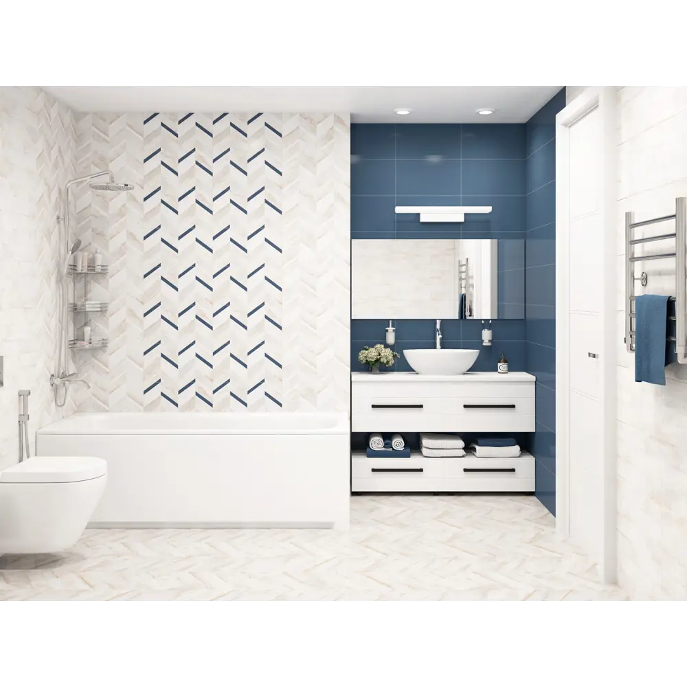 Керамогранит LB Ceramics Блю Шеврон 45x45 см 1.62 м² матовый цвет бежевый 85604793 STLM-2109623 - Вид №5