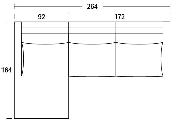 Felis 3-х местный модульный тканевый диван с шезлонгом Softliving sun-id-1384587 - Вид №5