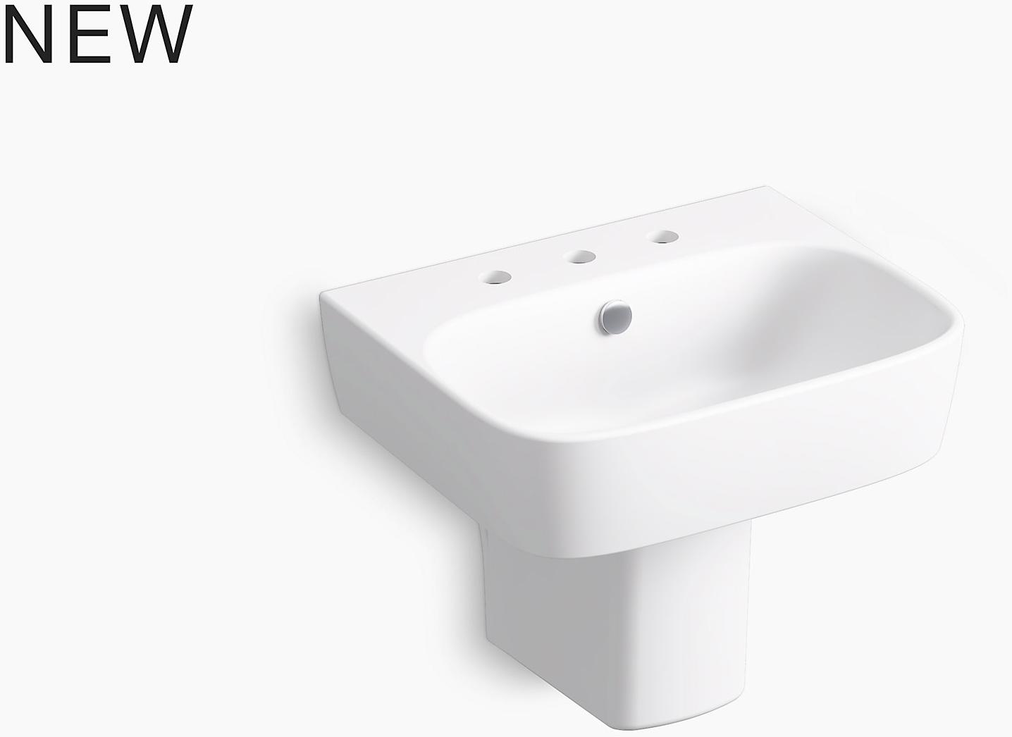 KOHLER Настенная раковина для ванной комнаты на пьедестале ModernLife  K-77768-8-0  - Вид №1