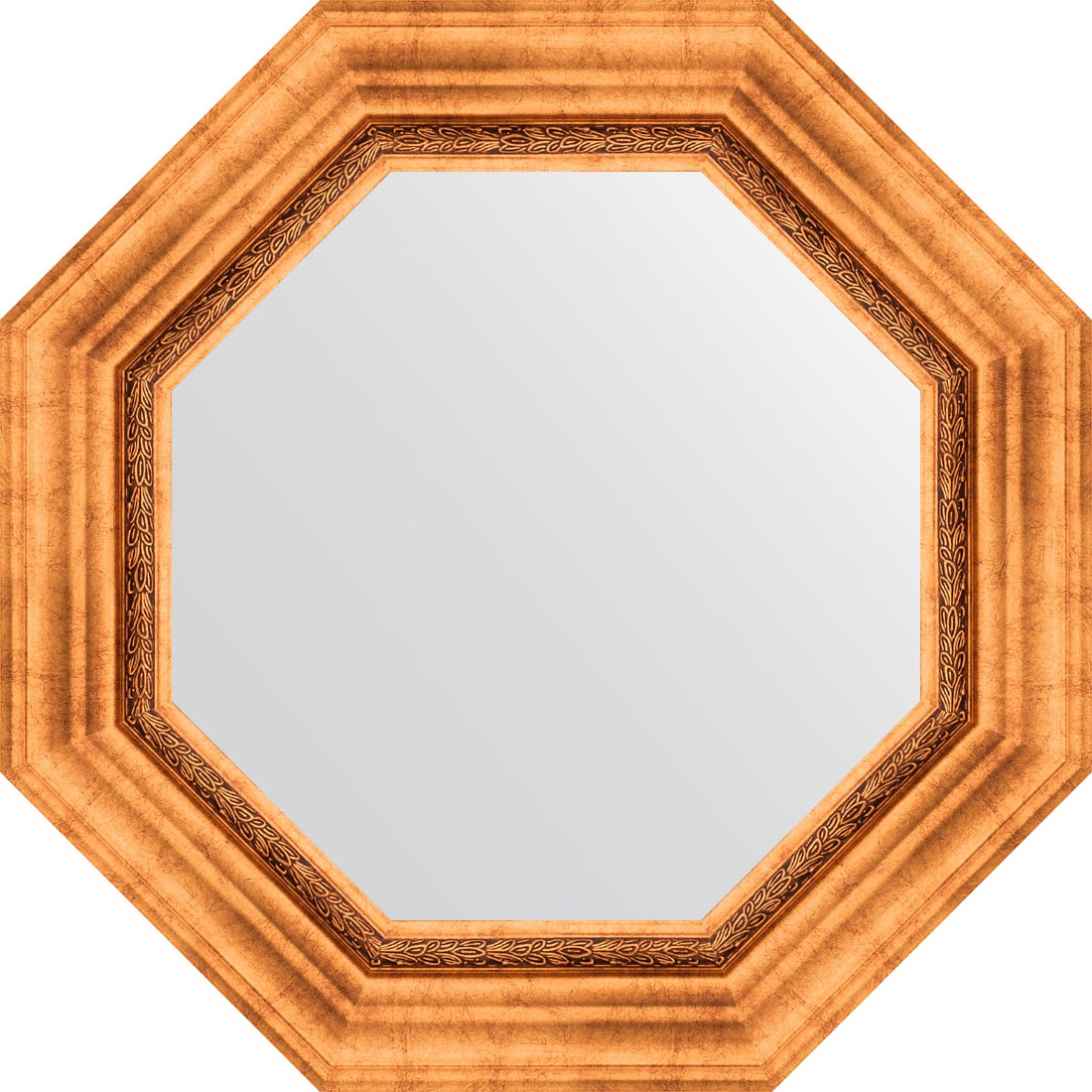 BY 3784 Зеркало в багетной раме - римское золото 88 mm EVOFORM Octagon
